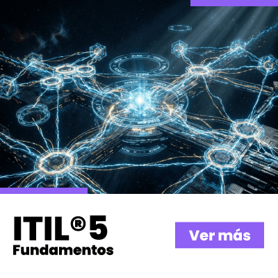 Esquema de ITIL 4 Fundamentos mostrando buenas prácticas para la gestión de servicios de TI.